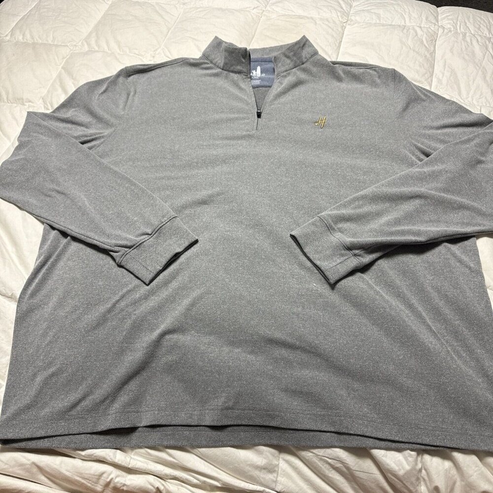 Johnnie-O Gray Quarter Zip Men's XXL Mock Neck Long Sleeve Golf Pullover